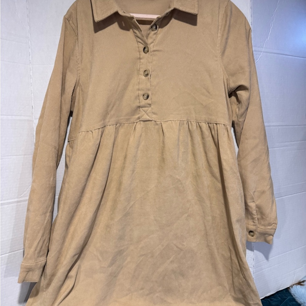Wishlist Beige Button-Up Dress